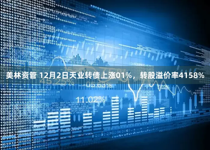 美林资管 12月2日天业转债上涨01%，转股溢价率4158%